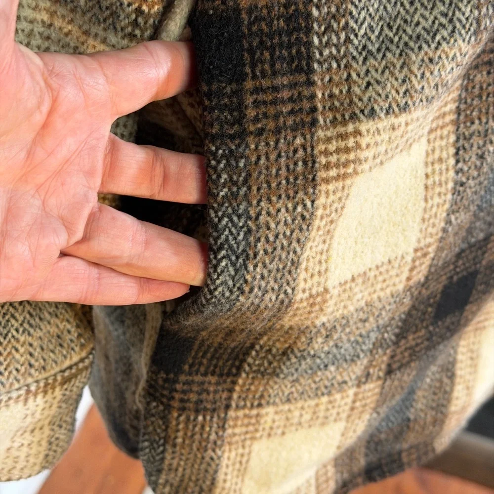 Miss Selfie Plaid Shacket / Jacket - Brown and Cream